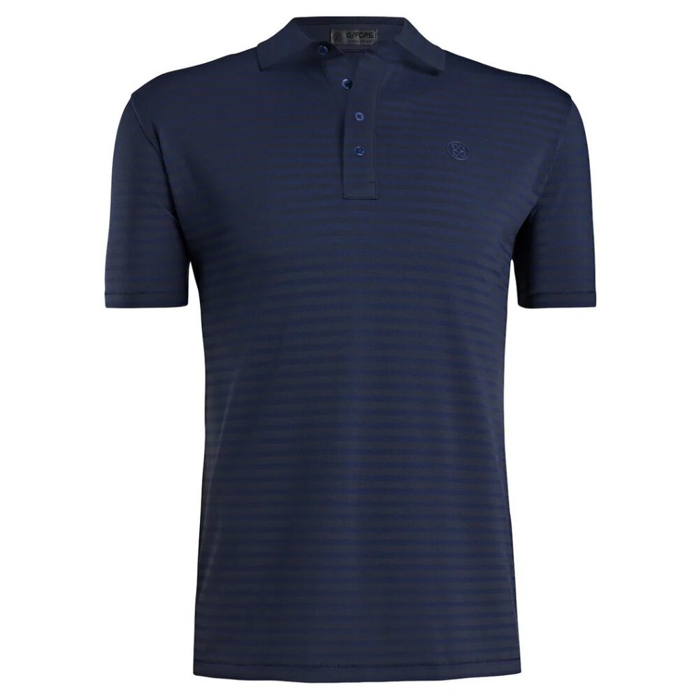 NWT G/Fore Men's Perforated Wide Stripe Polo - Twilight XXL
